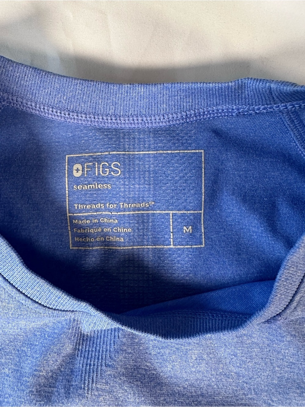 FIGS Seamless Long Sleeve Tee - Blue